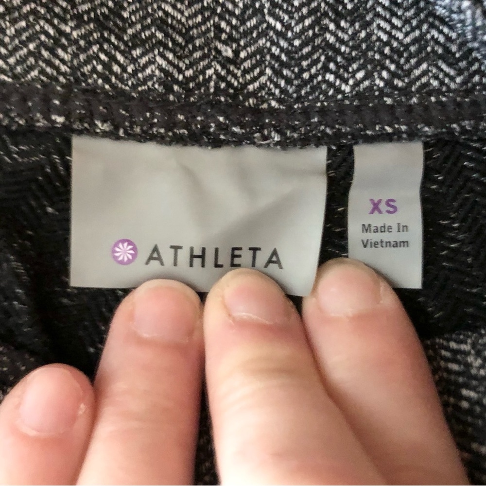 Athleta Pocket Leggings Chevron Herringbone Gray Women's Size XS - Picture 10 of 12
